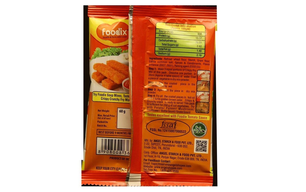 Foodix Crispy Fry Mix "Veggies"    Pack  60 grams